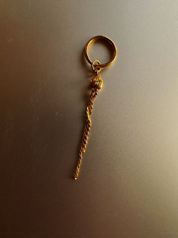 24k long gold earring
