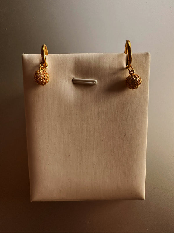 24k gold ball earring