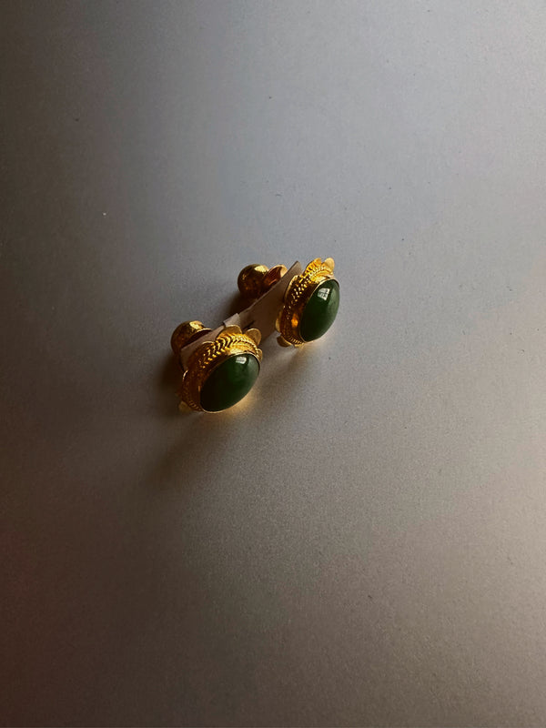 24k gold emerald earring