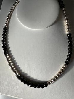 Black onix and silver 925 necklace