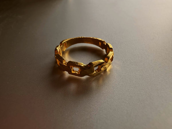 24k gold chain ring