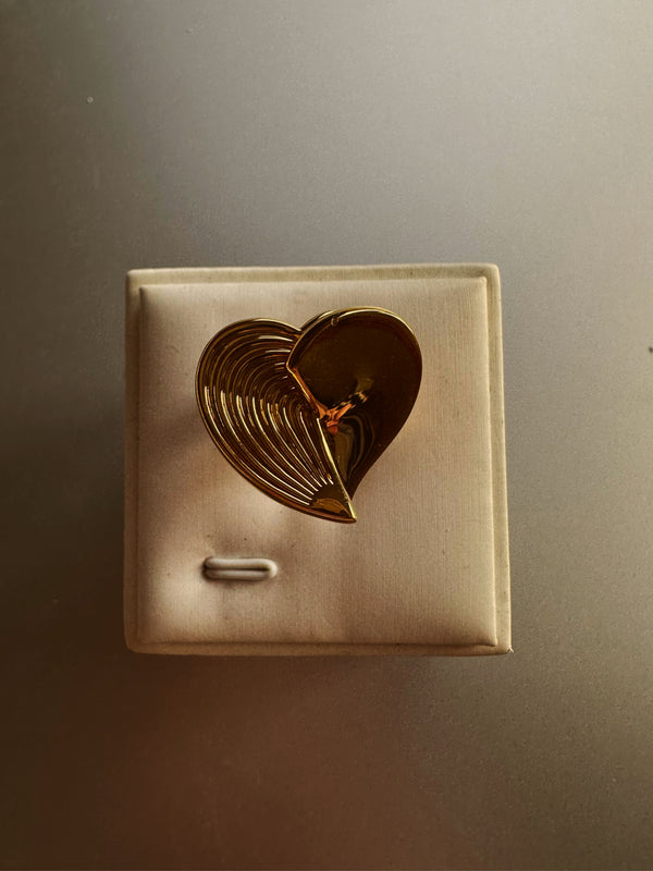 24k gold heart ring