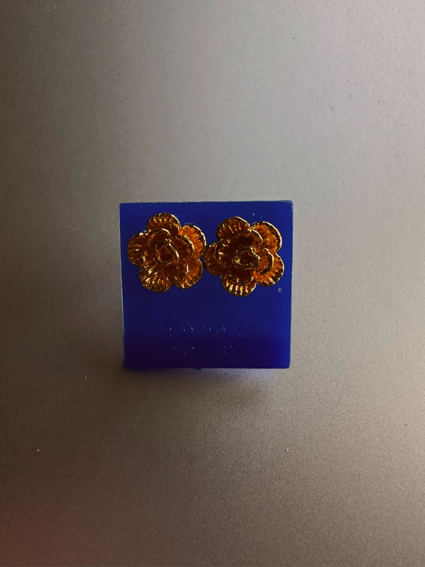 24k gold flower earring