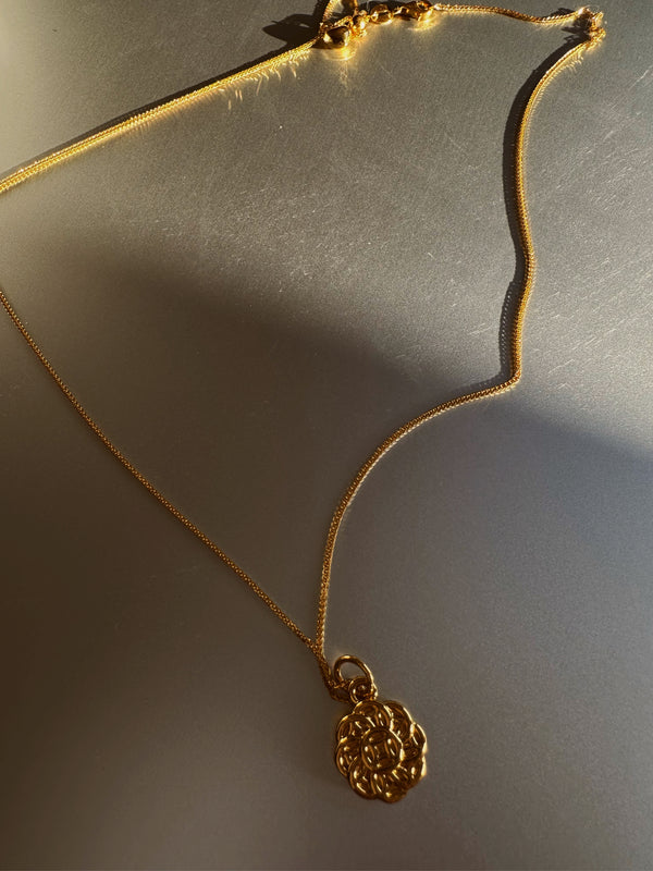Lucky coin 24k gold necklace
