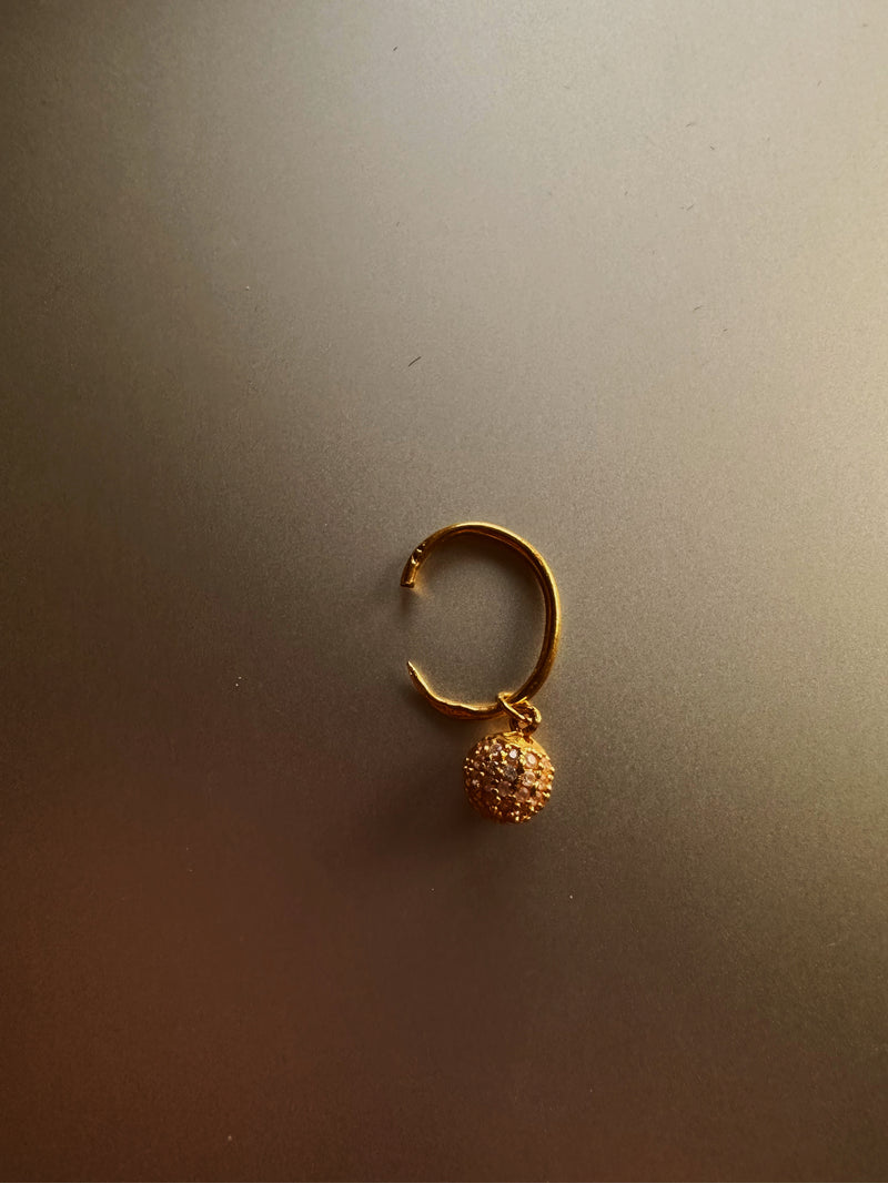24k gold ball earring