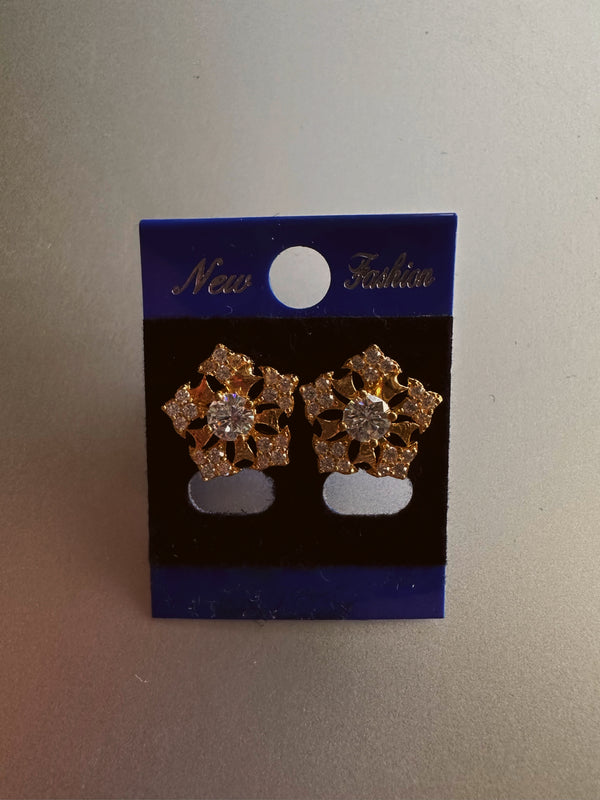 24k gold snowflake earring