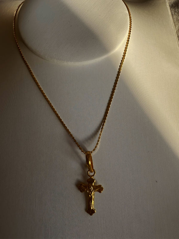 24k gold cross necklace