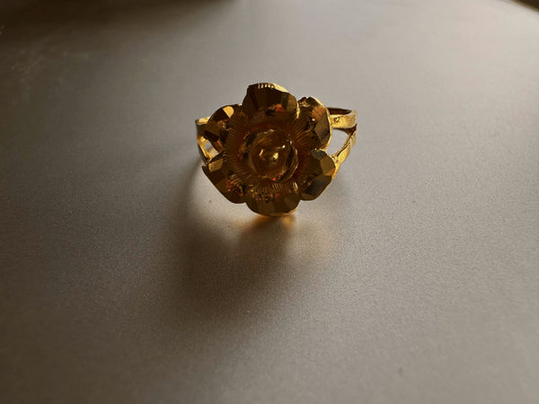 24k gold flower ring