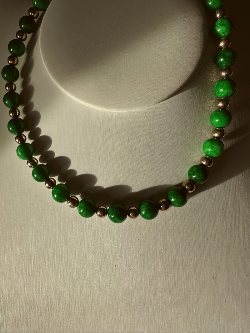 Jade necklace with silver 925