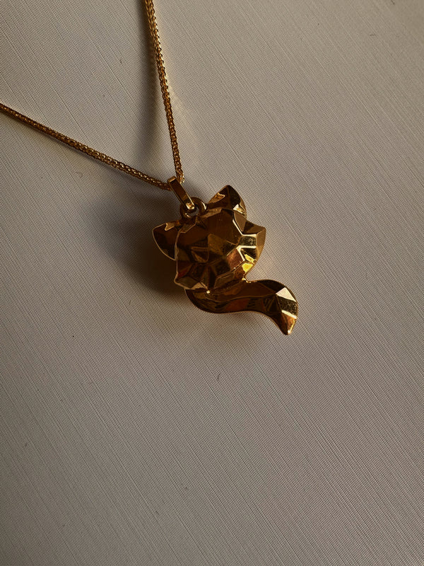 24k gold fox necklace