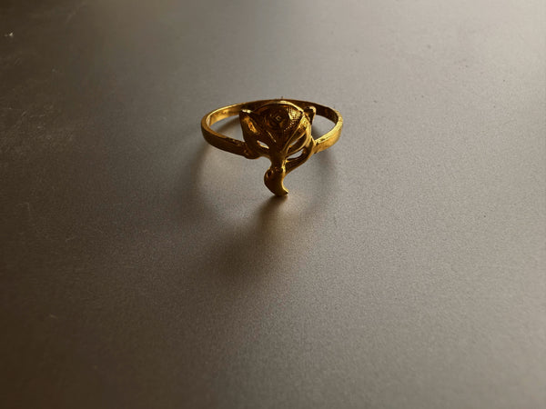 Small panther 24k gold ring