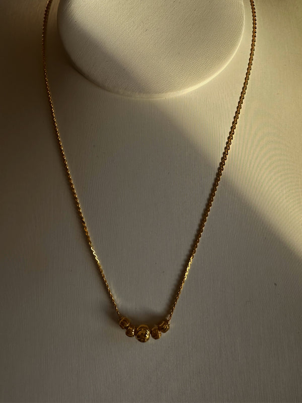 24k gold ball necklace