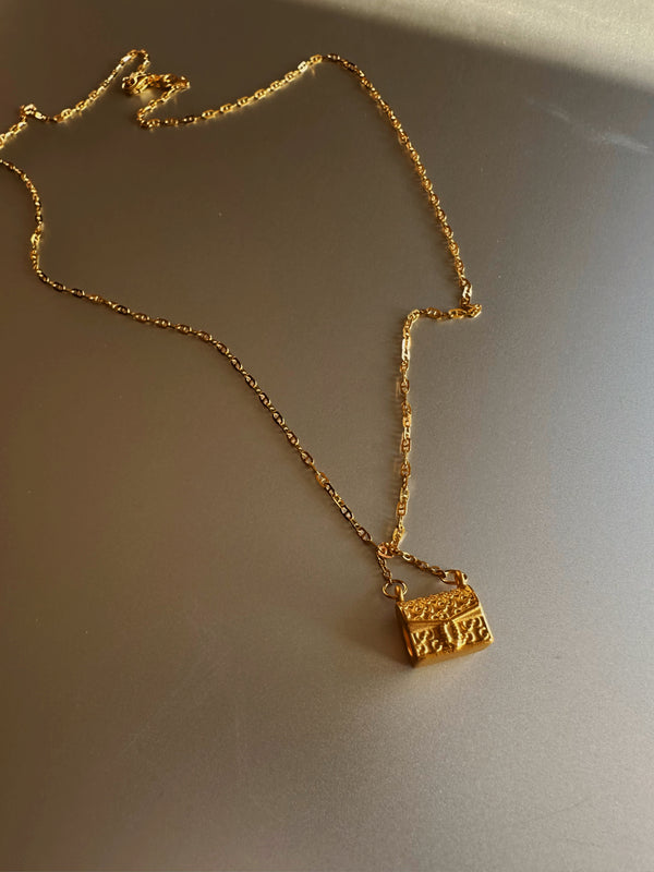 24k gold purse necklace