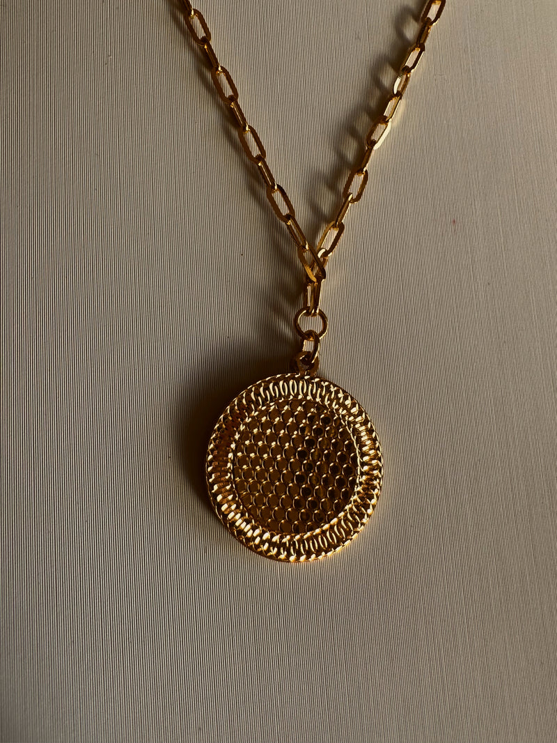 24k gold necklace with charm