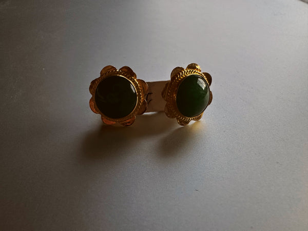 24k gold emerald earring