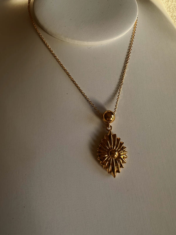 24k gold necklace with charm