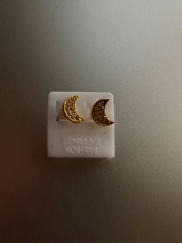 24k gold moon earrings
