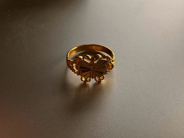 24k gold butterfly ring