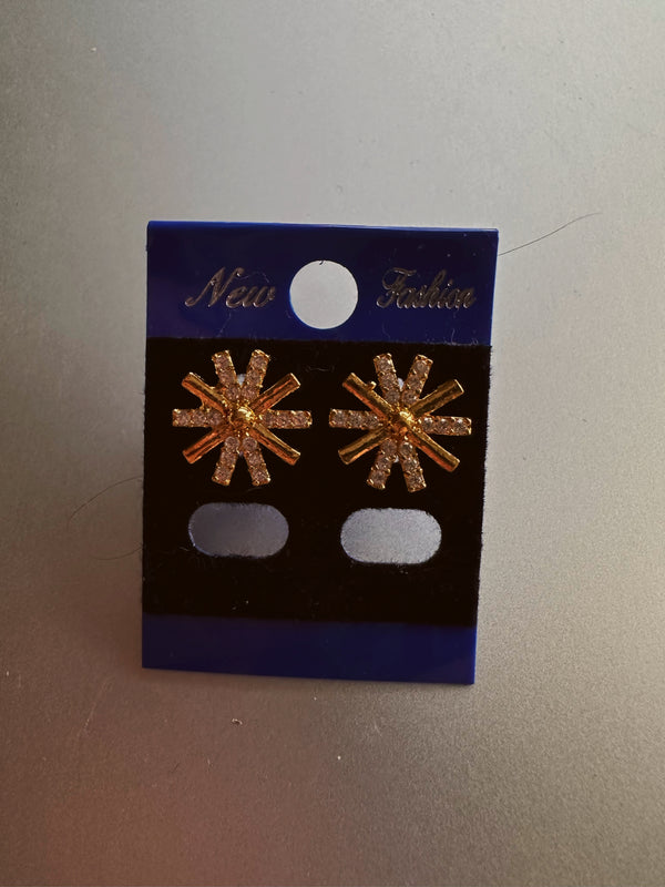 Snowflake 24k gold earrings
