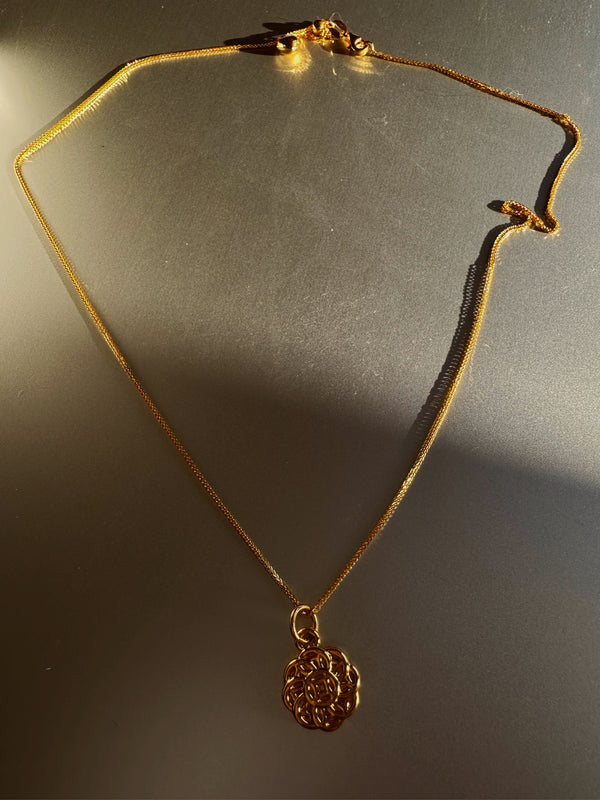 Lucky coin 24k gold necklace