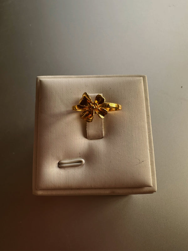 24k gold flower rings
