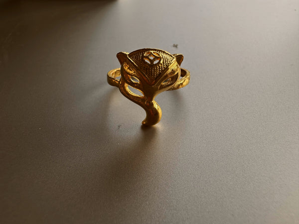 24k fox gold ring