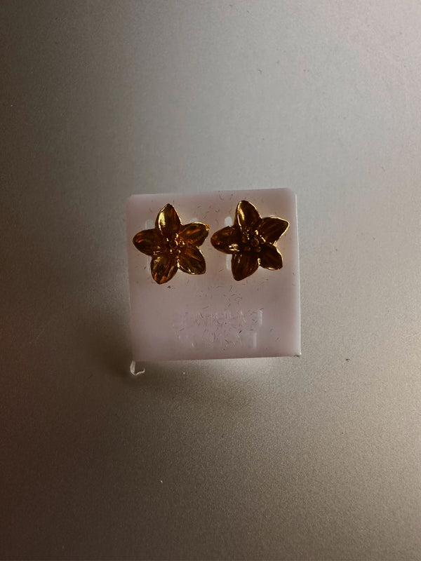24k gold flower earrings
