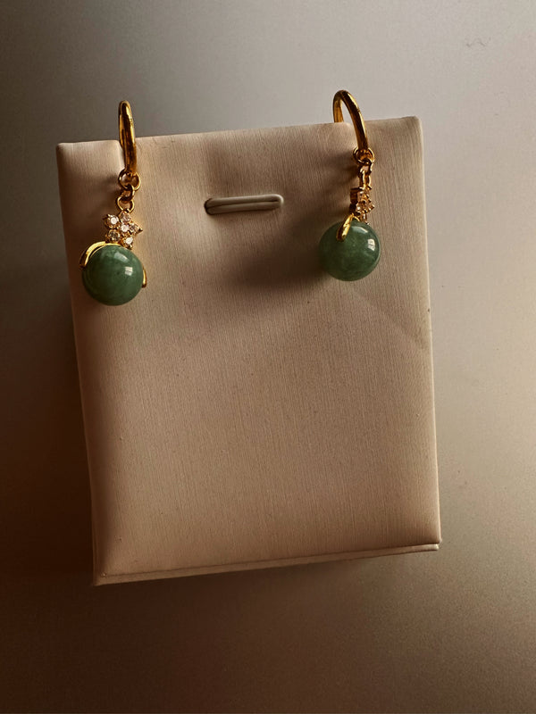 24k gold earrings with aquamarine stone