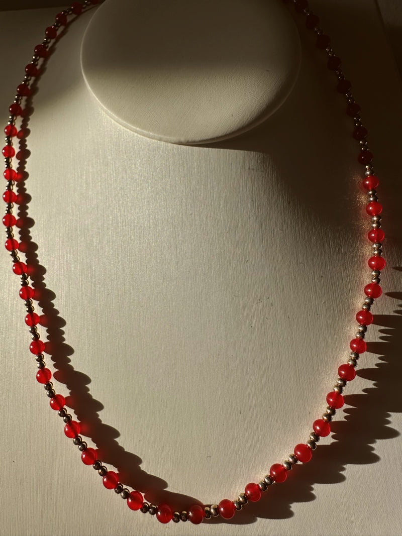 Garnet necklace with silver 925
