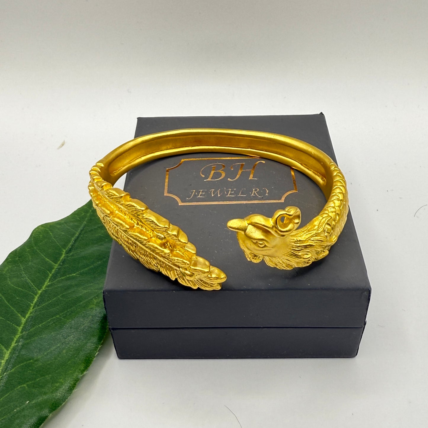 24k gold Phoenix bangle