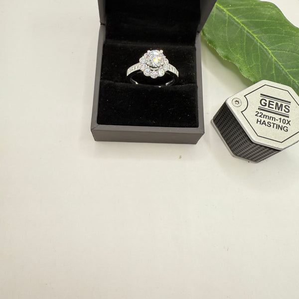 Engagement rhodium silver