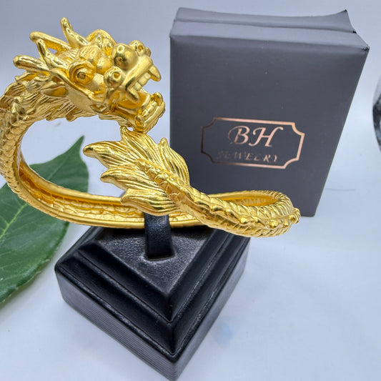 24k Gold Dragon Bangle