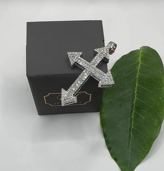 Natural diamonds cross pendant