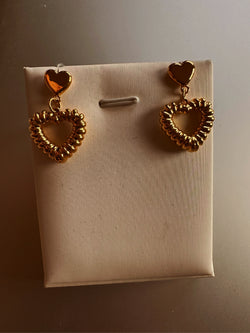 24k gold heart earring