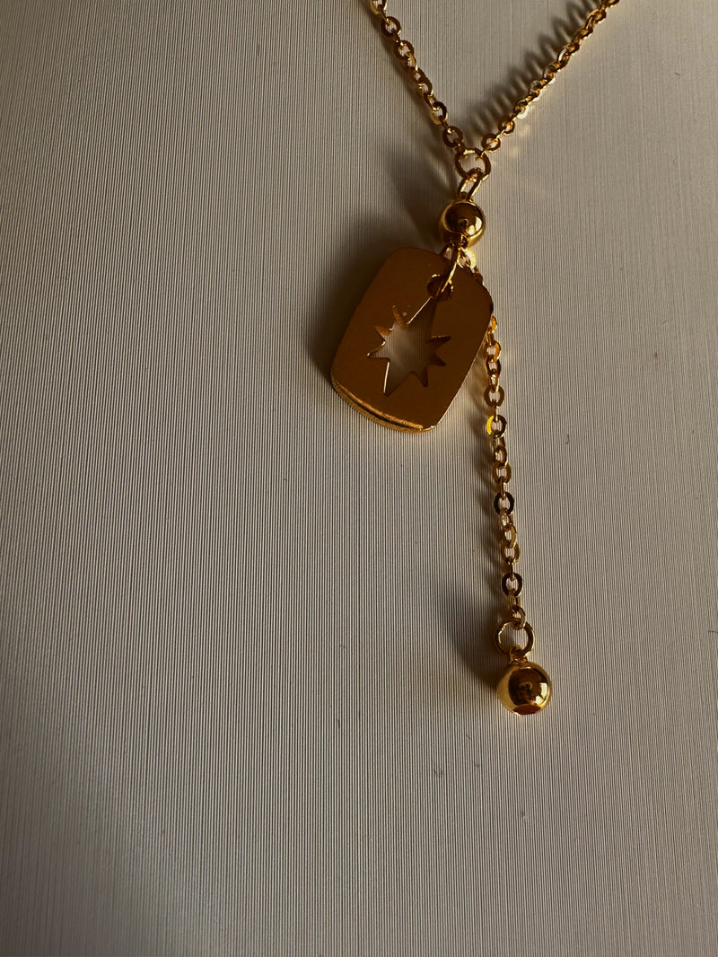 24k gold necklace with charm