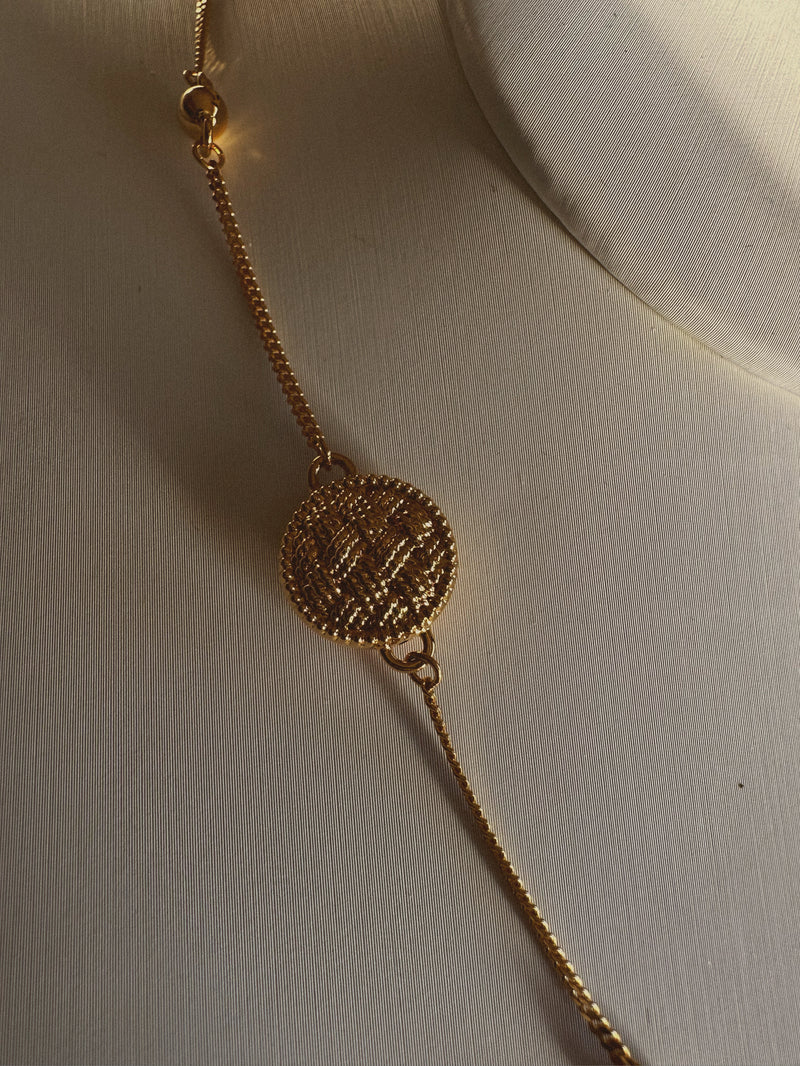 Pattern 24k gold necklace