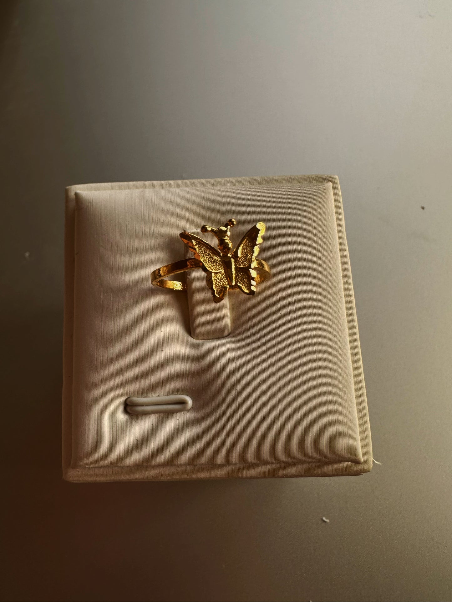 24k Butterfly gold ring