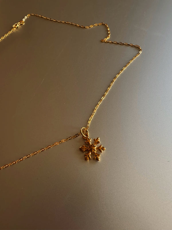 24k gold snowflake necklace