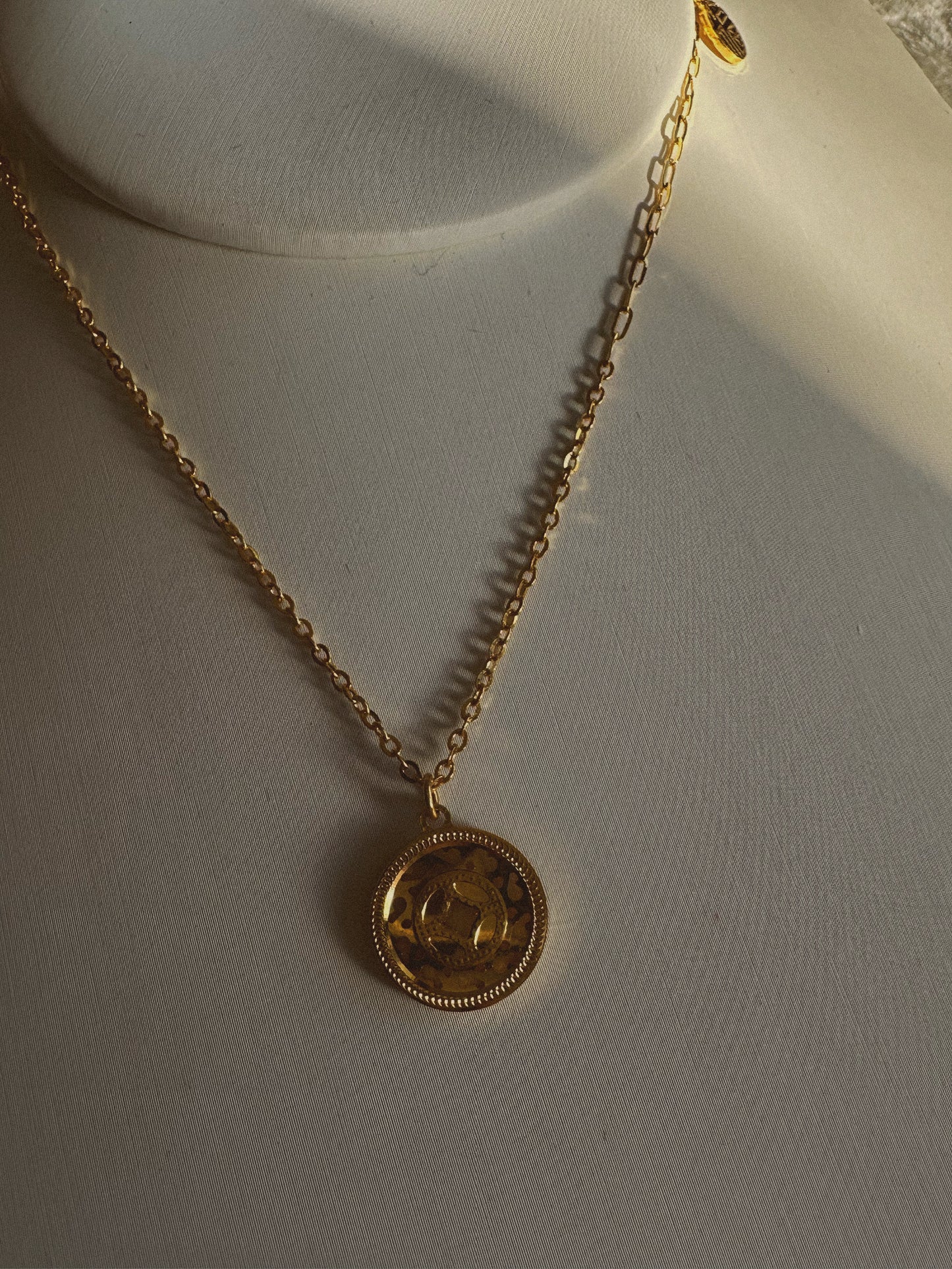 Lucky coin 24k gold necklace