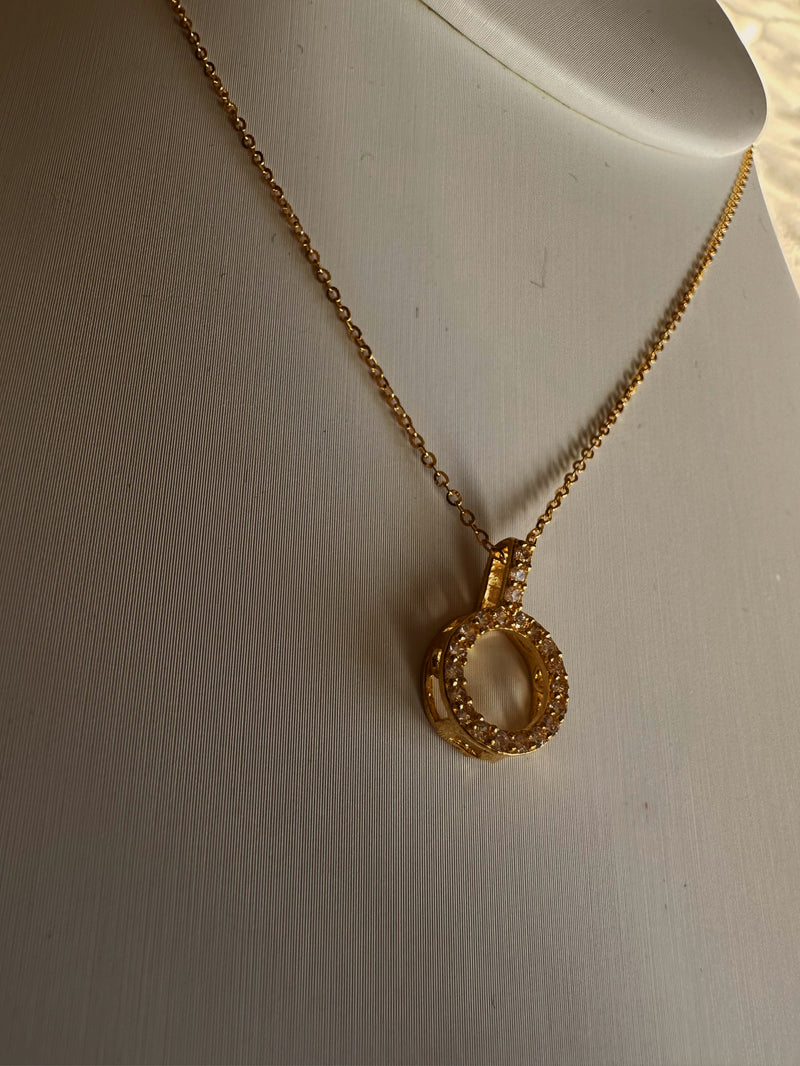 24k gold circle necklace