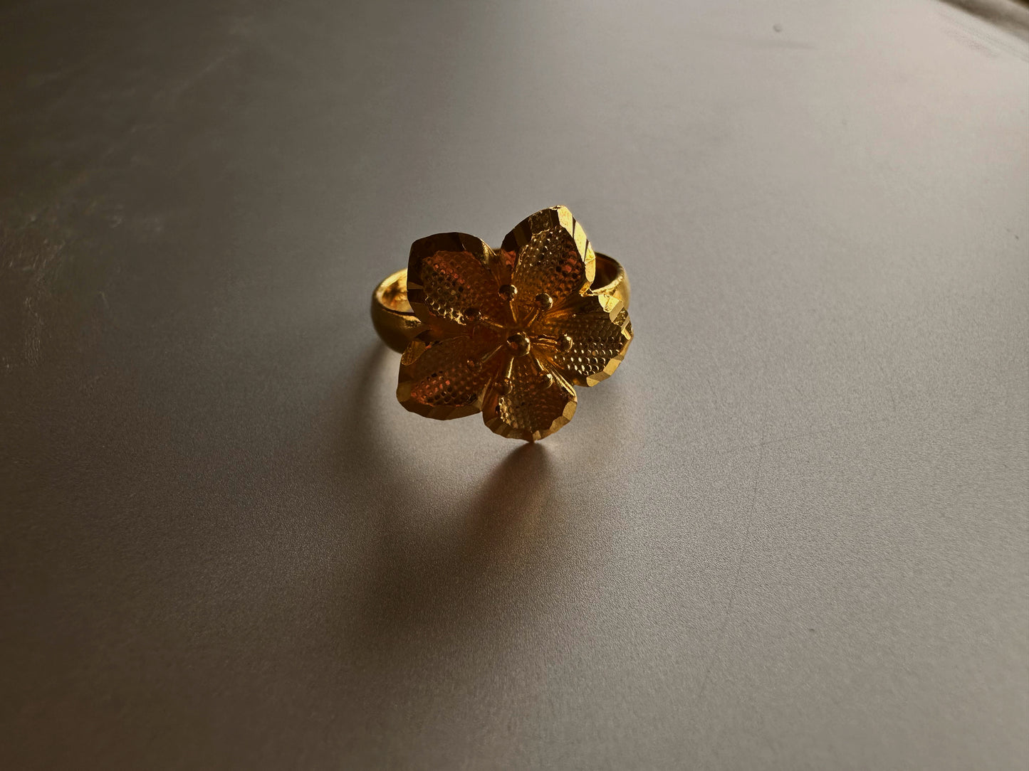 24k gold flower ring