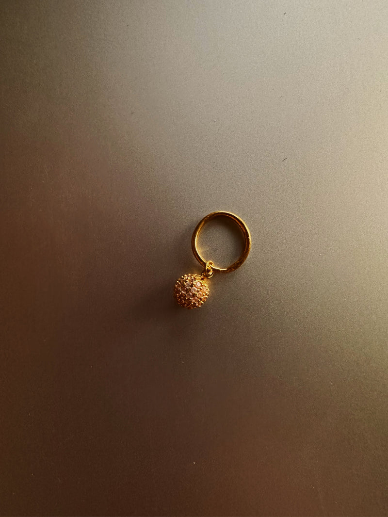 24k gold ball earring