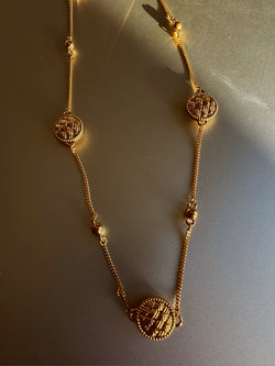 Pattern 24k gold necklace