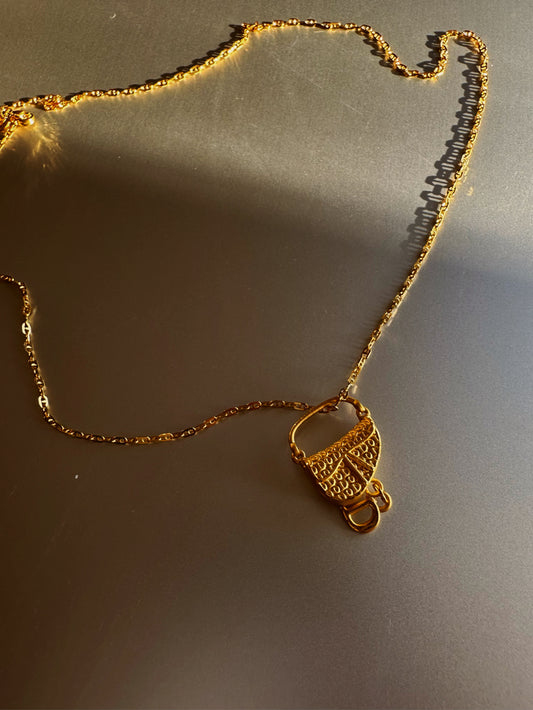 24k gold purse necklace