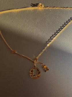 24k gold necklace with teddy bear charm