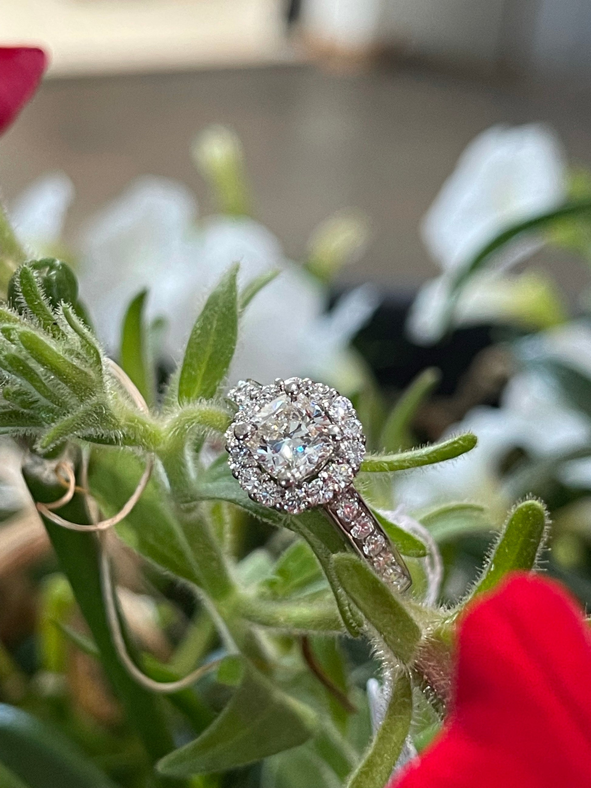 1,53ct VS2 G colour natural diamond and 14k gold rings