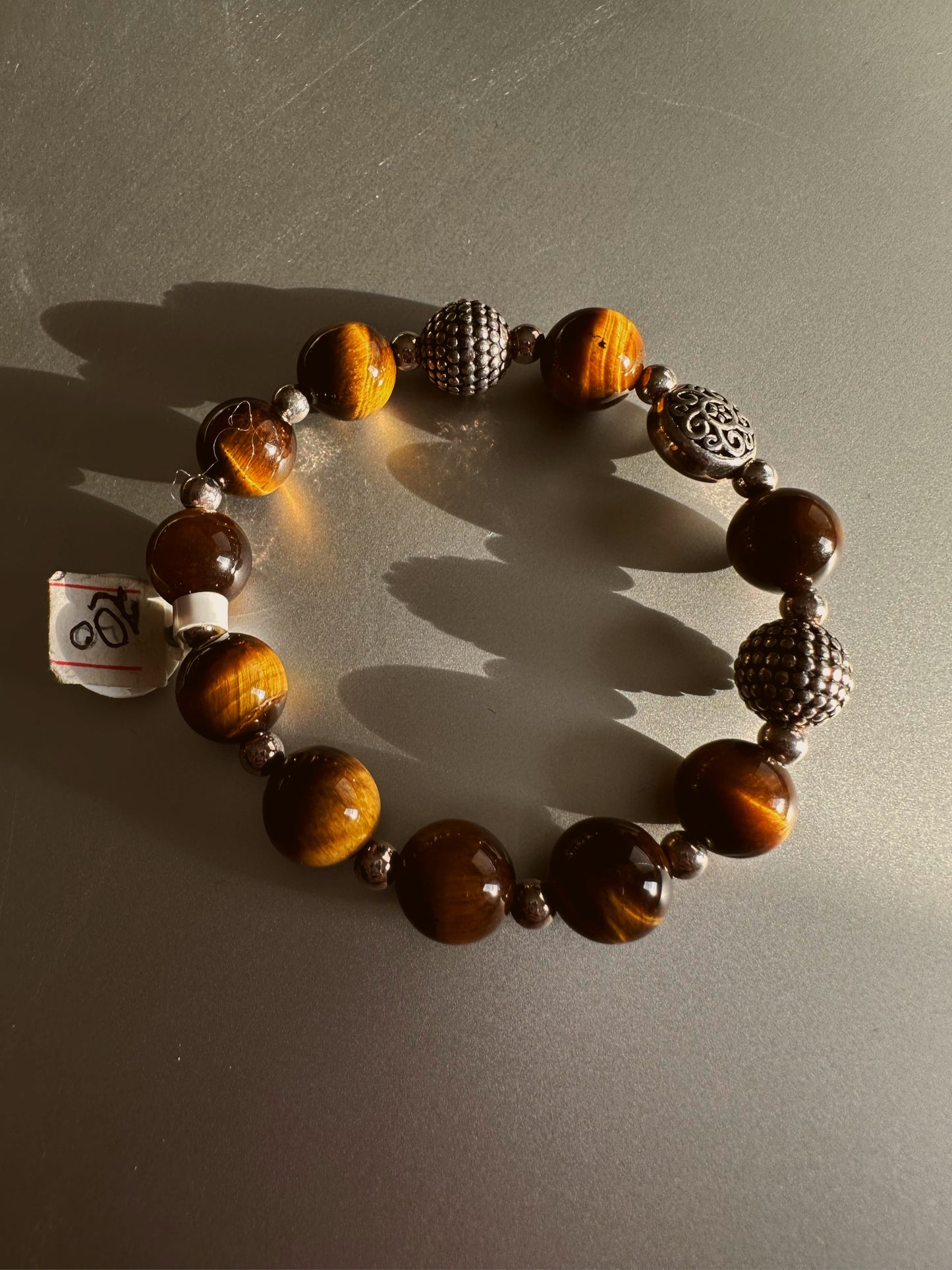 Tiger eye and silver 925 bracelet