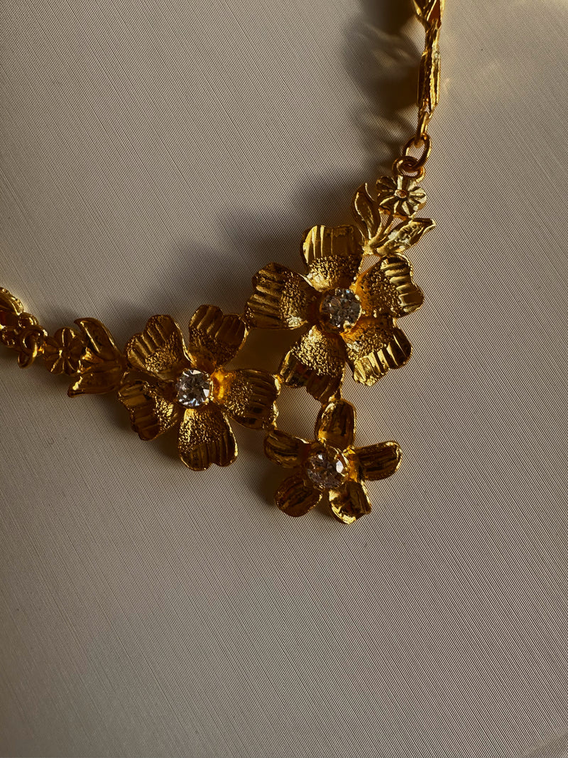 24k gold flower necklace