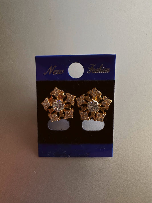 24k gold snowflake earring