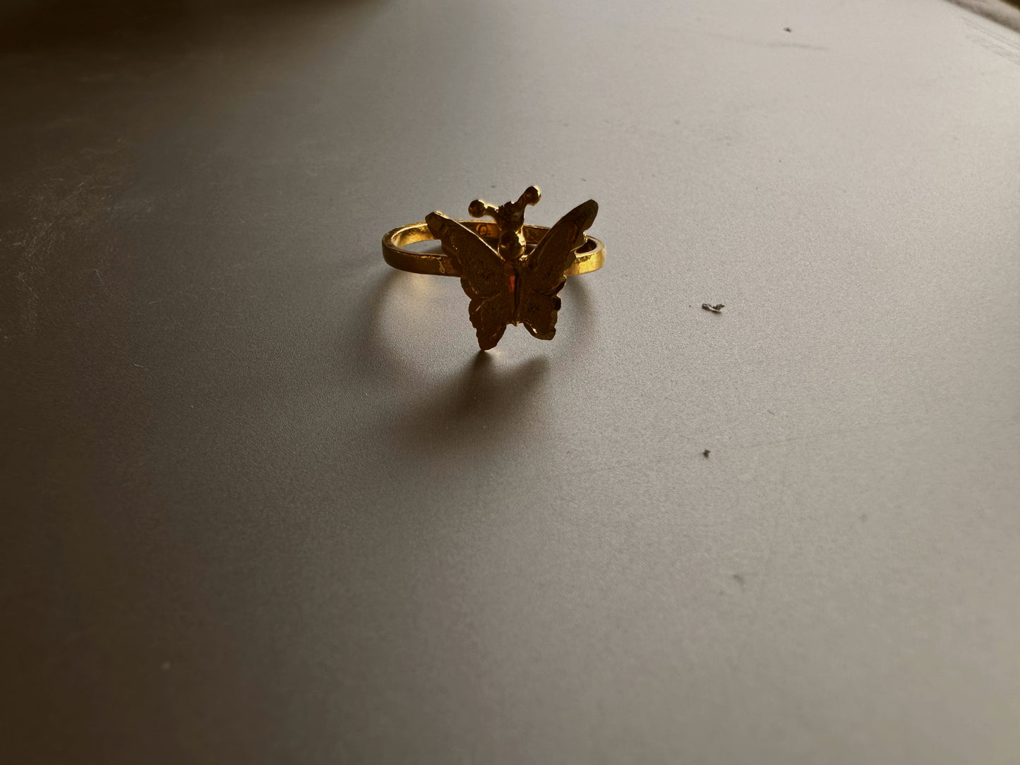 24k Butterfly gold ring